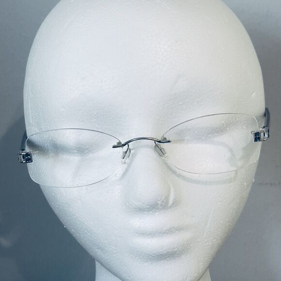 Daniel Swarovski Rimless Eyeglass Frame S124 00 6052 23KT GP Silver 50[]20 125 - Picture 3 of 11